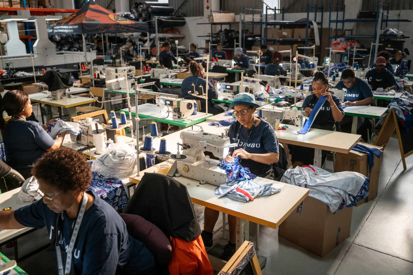 Wide view of the JIMBU production floor during hands-on learnership training