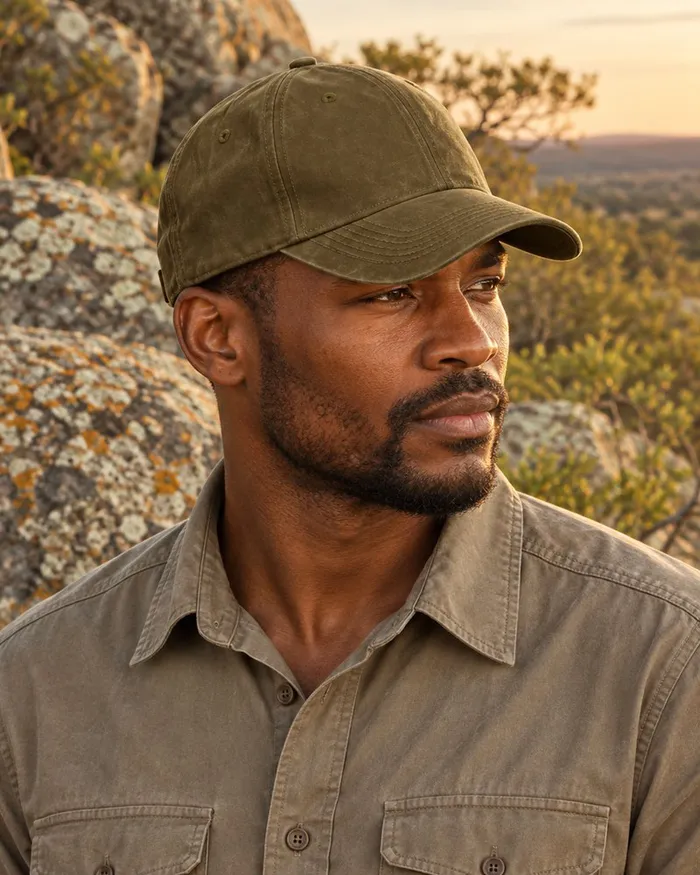 6 Panel Washed Oil Skin Cap
