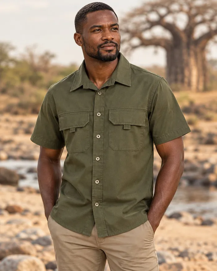 Mens Short Sleeve Mawenzi Twill Shirt