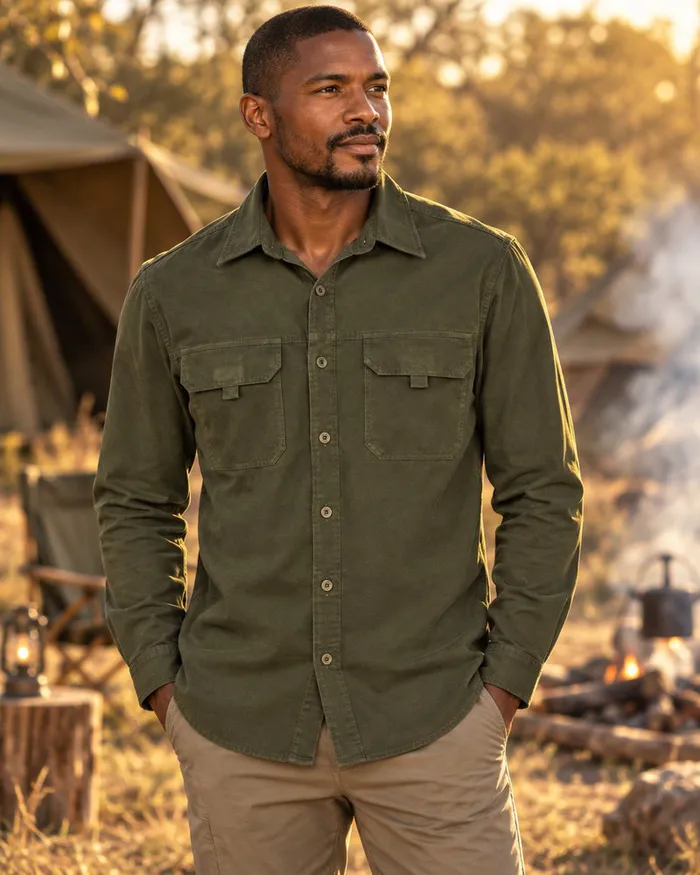 Mens Long Sleeve Mawenzi Twill Shirt