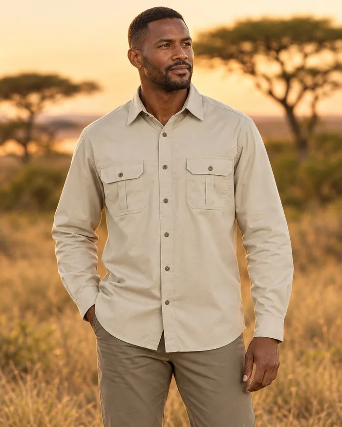 Bush Shirt Long Sleeve Mens
