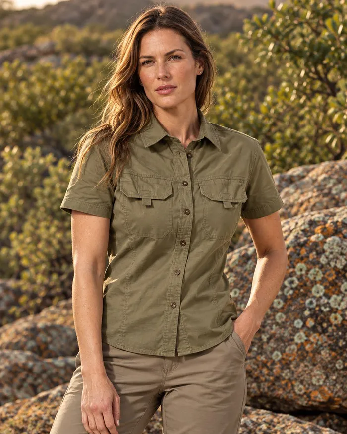Ladies Short Sleeve Mawenzi Twill Shirt