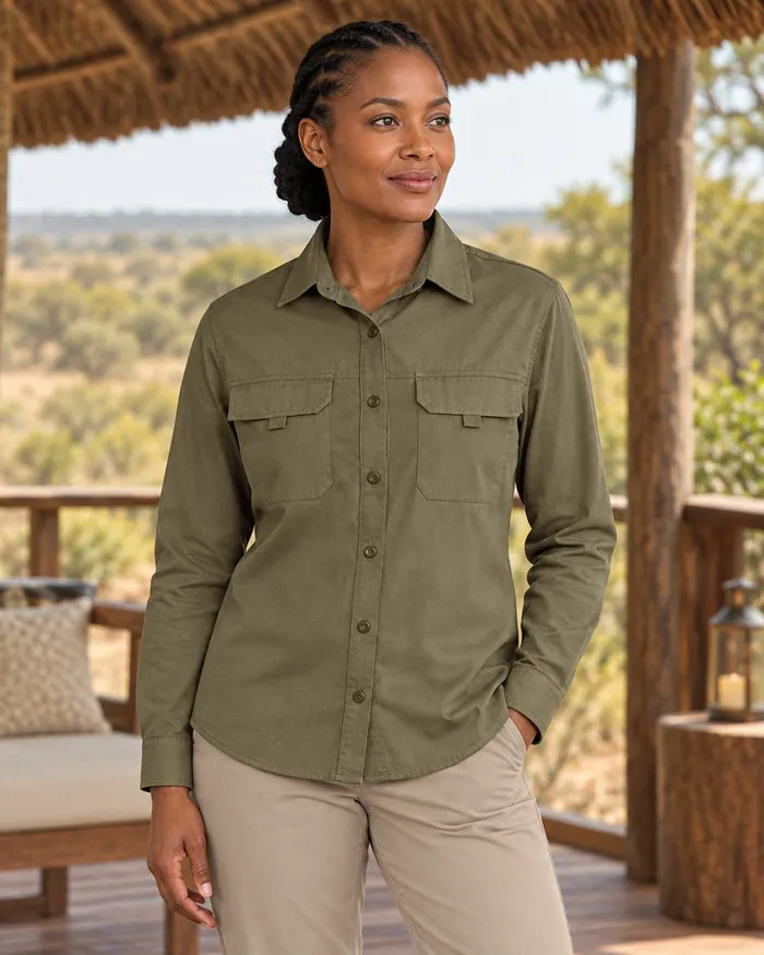 Ladies Long Sleeve Mawenzi Twill Shirt