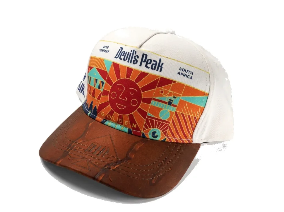 Printed front, embroidered peak