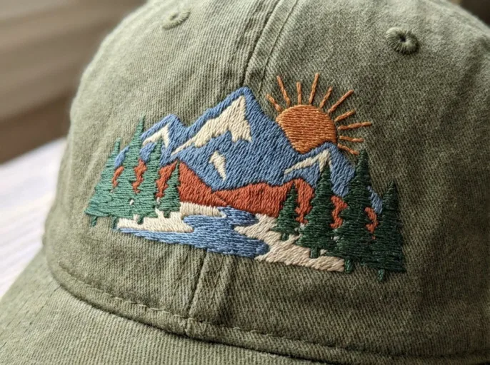 Flat Embroidery headwear branding